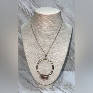 Gold circle necklace with beads